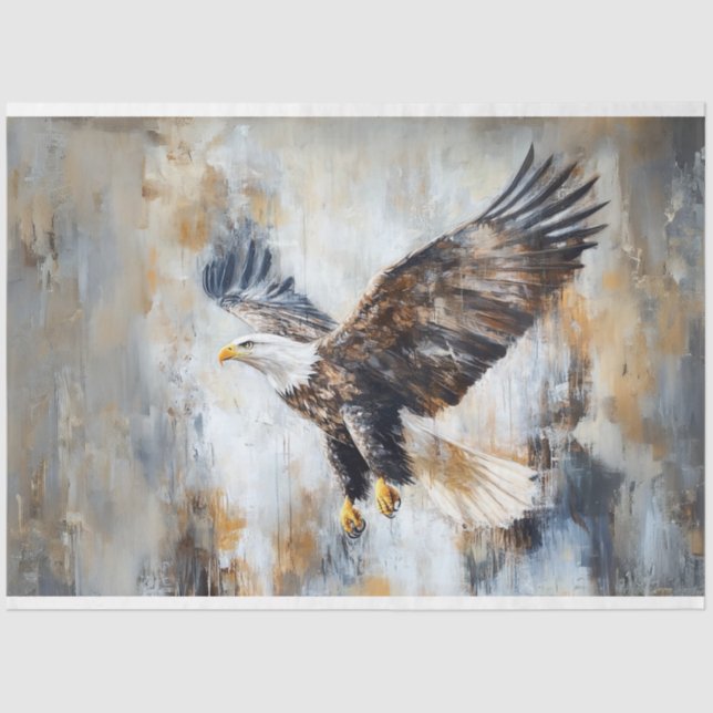 Decoupage Bald Eagle American Flag Seidenpapier (Vorderseite)