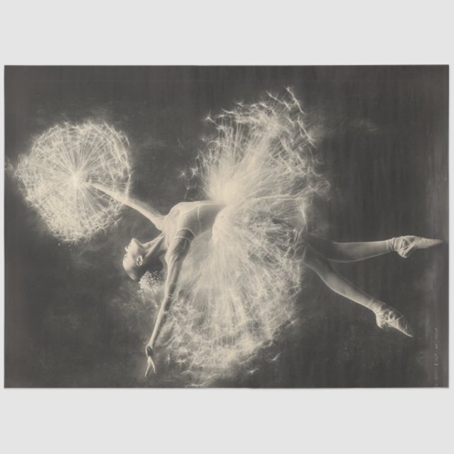 Decoupage Ballet Dancer Lumineszenz Lüster Seidenpapier (Vorderseite)