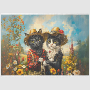 Decoupage Bauer & Mrs Cat Rusty und Daisy Seidenpapier