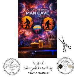 Decoupage Bigfoot Bold Orange Black 12 & 10 Inch  Seidenpapier