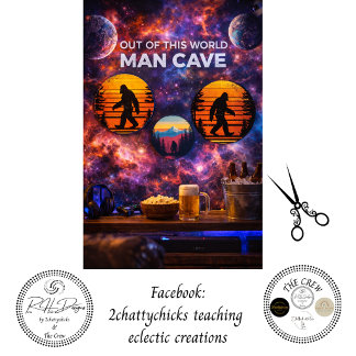 Decoupage Bigfoot Bold Orange Black 12 & 10 Inch  Seidenpapier