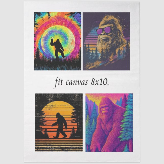 Decoupage Bigfoot For 8 x 10 Canvas Seidenpapier (Vorderseite)