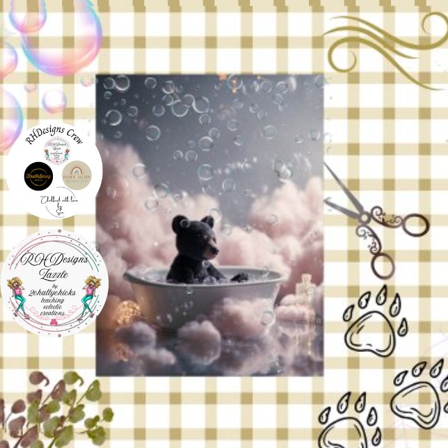 Decoupage Black Bar Bubble Bath Wolken Seidenpapier (Von Creator hochgeladen)