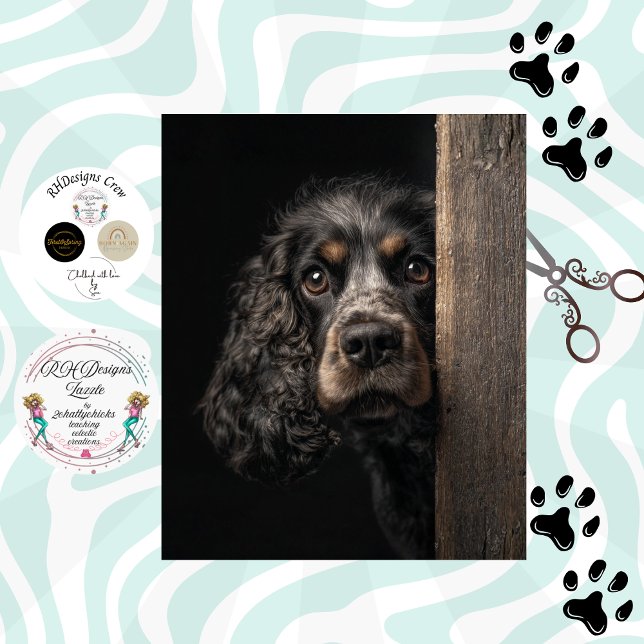 Decoupage Black Brown Cocker Spaniel Sadie Seidenpapier (Von Creator hochgeladen)