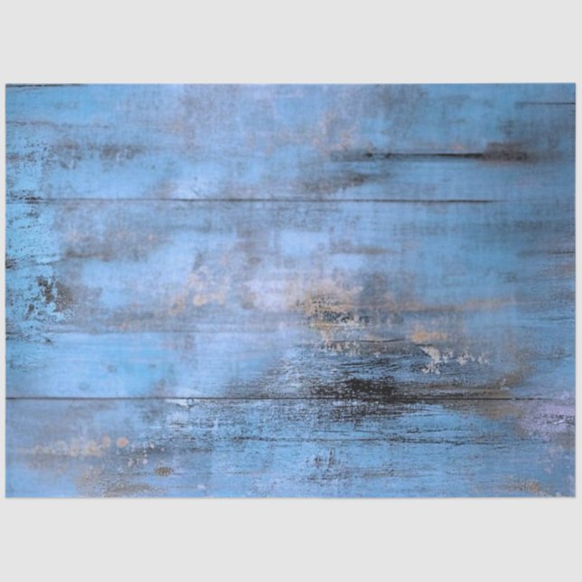 Decoupage Blue Toned Weathered Blue Planks Seidenpapier (Vorderseite)
