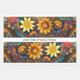 Decoupage Boho Blumen-Schubladenfronten 29x8"  Geschenkpapier Set