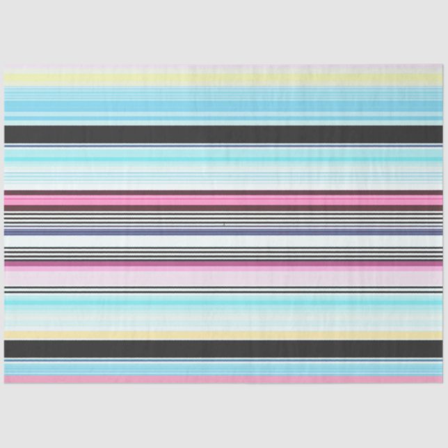 Decoupage Bold Strip Hintergrund Blau Rosa Schwarz Seidenpapier (Vorderseite)
