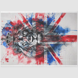 Decoupage British Lion Head Flag Seidenpapier