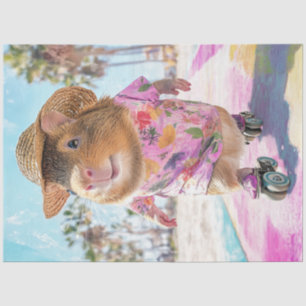Decoupage Brown White Otter Skaten am Ocean Seidenpapier