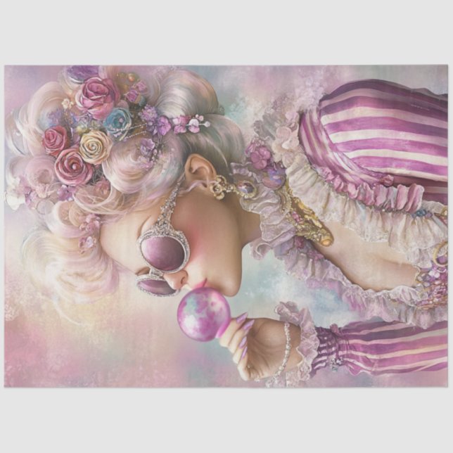 Decoupage Bubble Gum Retro Chic Hot Days Summer  Seidenpapier (Vorderseite)