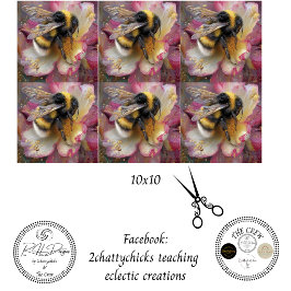 Decoupage Bumblebee Floral Pink 10x10  Seidenpapier