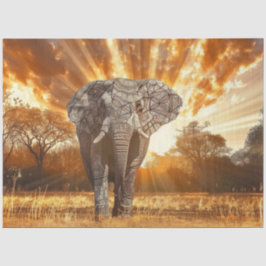 Decoupage Captivating Elephant Sunset Seidenpapier