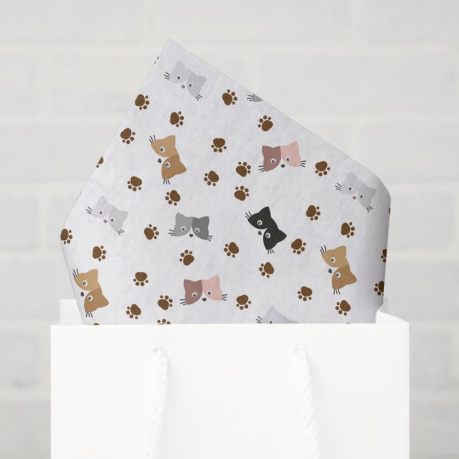 Decoupage Cats Birthday Party Pater Animal Seidenpapier (Geschenktüte)