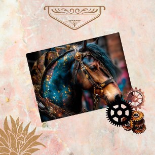 Decoupage Celestial Bronze Patina Pferde Steampunk Seidenpapier