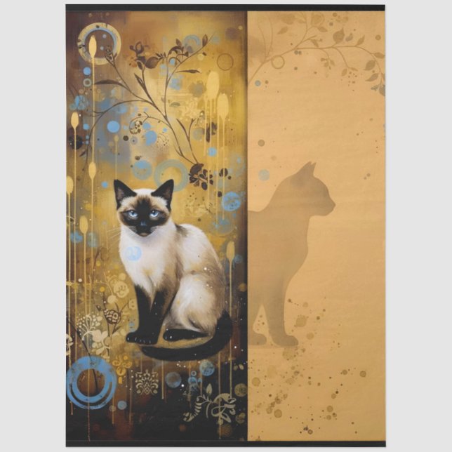 Decoupage Celestial Kitten Seidenpapier (Vorderseite)
