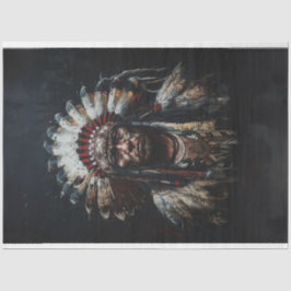 Decoupage Chief White Feather Amerikanische Ureinw Seidenpapier