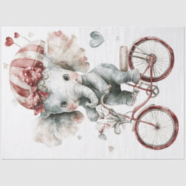 Decoupage Circus Baby Elephant auf dem Fahrrad Seidenpapier