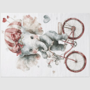 Decoupage Circus Baby Elephant auf dem Fahrrad Seidenpapier