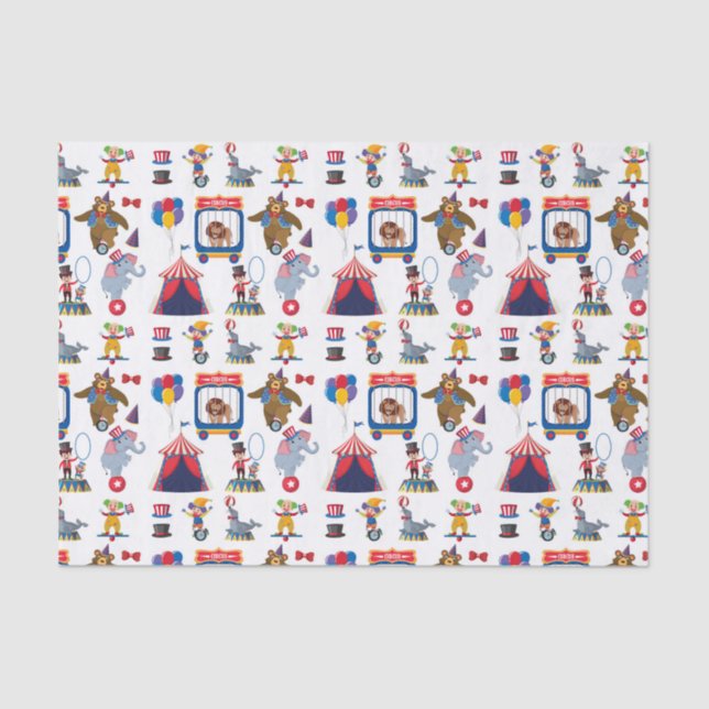 Decoupage Circus Geburtstagsparty Babydusche Seidenpapier (Vorderseite)