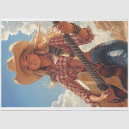 Decoupage Classic Poster Country Girl Musiker Seidenpapier