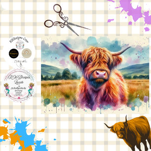 Decoupage Colorburst Highland-Kuh-Kunst Seidenpapier