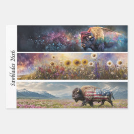 Decoupage Cosmic Bison Wildflower Handsaw Designs Geschenkpapier Set