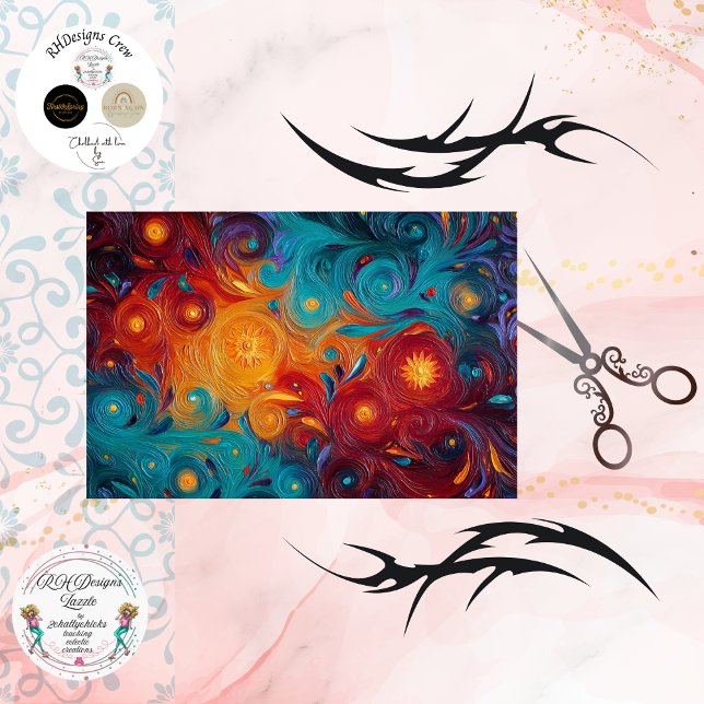 Decoupage Cosmic Swirl Sunburst Vibrant Colors  Seidenpapier (Von Creator hochgeladen)