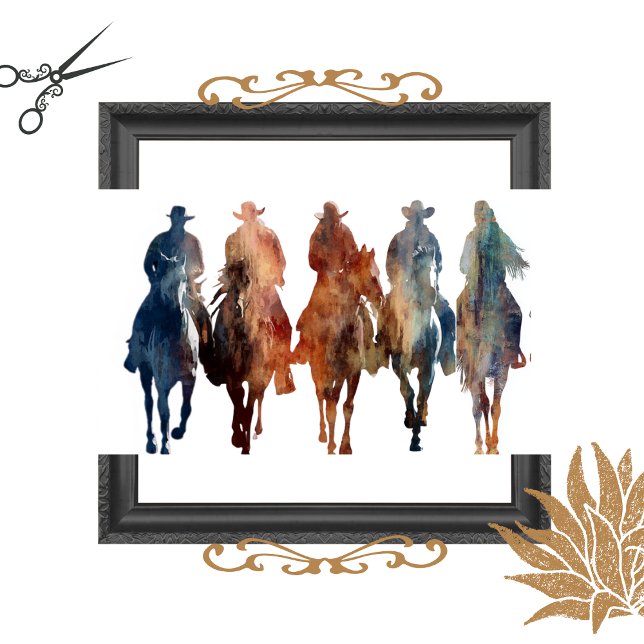 Decoupage-Cowboy-Silhouette-Reiter  Seidenpapier (Von Creator hochgeladen)