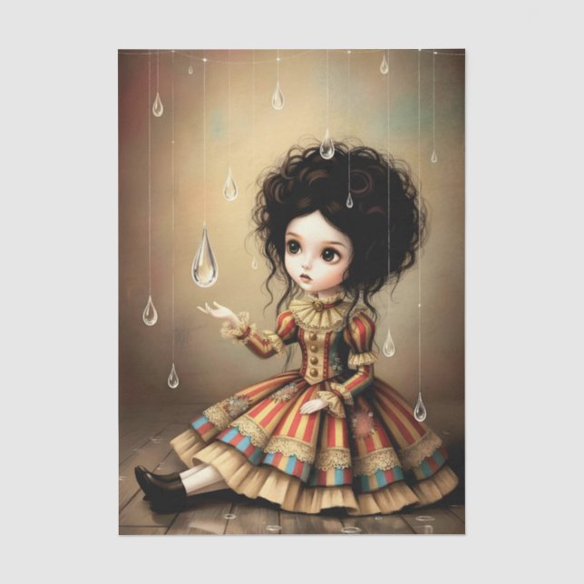Decoupage Dark Circus Doll Seidenpapier (Vorderseite)