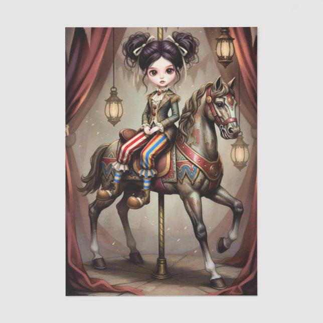Decoupage Dark Circus Doll Seidenpapier (Vorderseite)