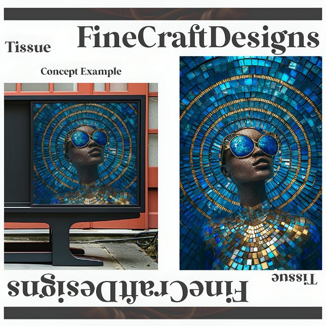 Decoupage Dark Skin Bald Frauen Imitate Mosaik 061 Seidenpapier (Von Creator hochgeladen)