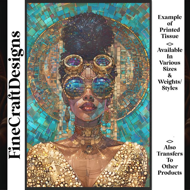 Decoupage Dark Skin Gold Frauen Imitate Mosaik 062 Seidenpapier (Von Creator hochgeladen)