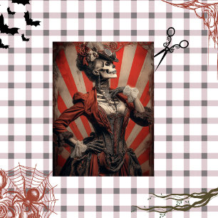 Decoupage Dark Steampunk Skeletal Circus Seidenpapier