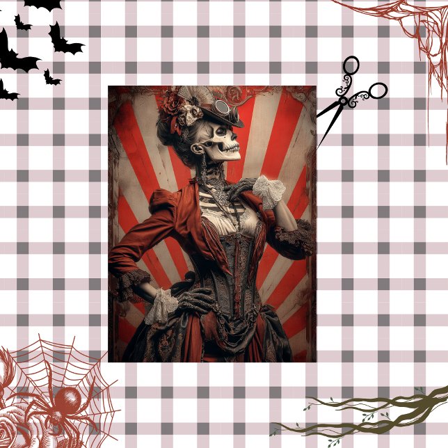 Decoupage Dark Steampunk Skeletal Circus Seidenpapier (Von Creator hochgeladen)
