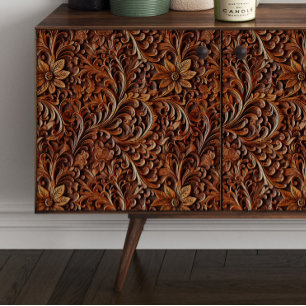 Decoupage der geschnitzten Blume aus Holz Seidenpapier