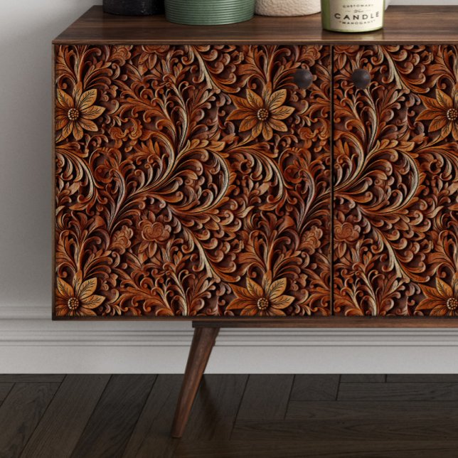 Decoupage der geschnitzten Blume aus Holz Seidenpapier (Von Creator hochgeladen)