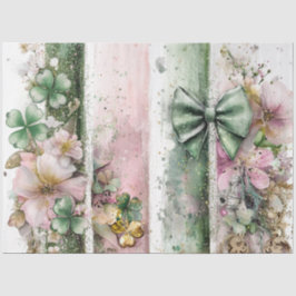 Decoupage Digital Collage Irish Clover Seidenpapier