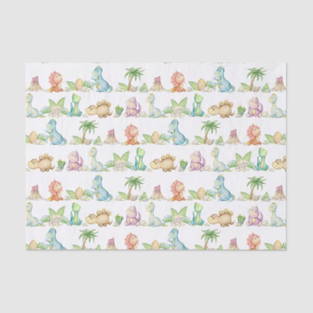 Decoupage Dinosaur Geburtstagsparty Babydusche Seidenpapier (Vorderseite)