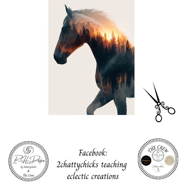 Decoupage Double Exposure Rustic Horse Wall Decor Seidenpapier (Von Creator hochgeladen)