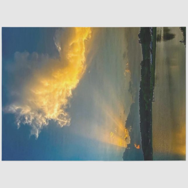 Decoupage Drama Sunset Golden Hues Seidenpapier (Vorderseite)