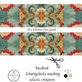 Decoupage Drawer Front 29x8 Mixed Media Geschenkpapier Set