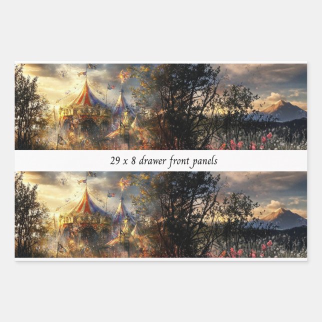 Decoupage Drawer Front Big Top Carnival Panel  Geschenkpapier Set (Vorderseite)