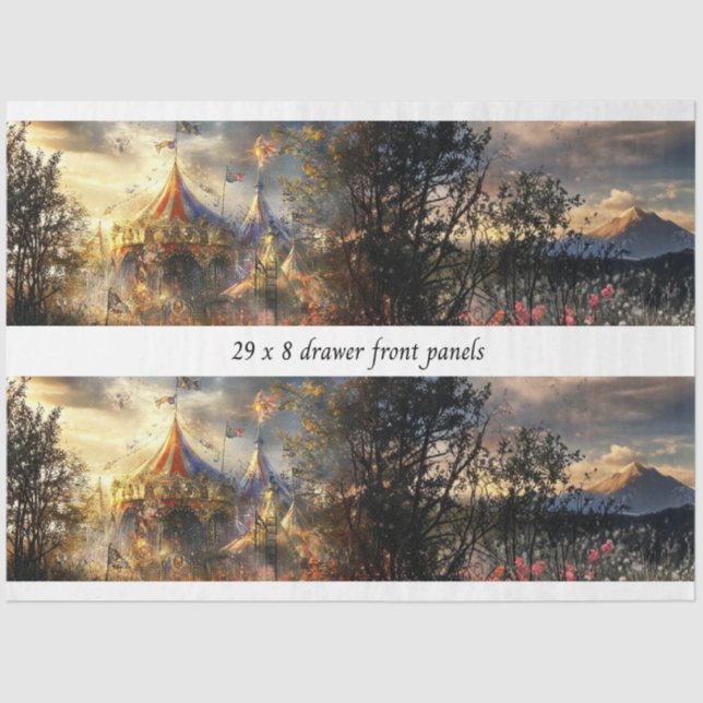 Decoupage Drawer Front Big Top Carnival Panel  Seidenpapier (Vorderseite)