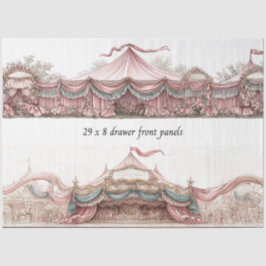 Decoupage Drawer Fronts Rococo Pastel Circus Tents Seidenpapier