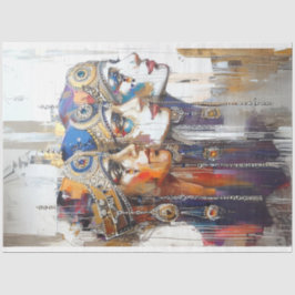 Decoupage Egyptian Robotic Female Portaits Seidenpapier