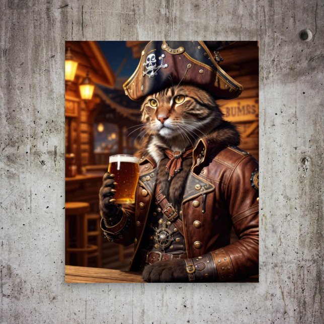 Decoupage - Eine Piratenkatze trinkt Bier - Seidenpapier (Von Creator hochgeladen)