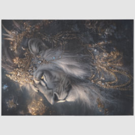 Decoupage Elaborate Lion Golden Crown Royale Seidenpapier
