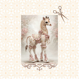 Decoupage Elegant Vintage Giraffe in antiker Kleid Seidenpapier