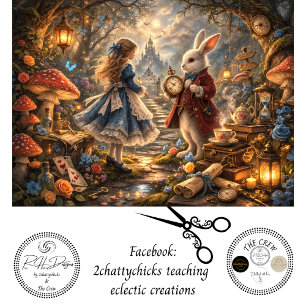 Decoupage Enchanteter Wald Mädchen & Kaninchen  Seidenpapier