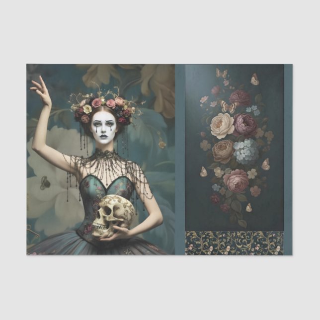 Decoupage/Ephemera Sheet Vitnage Gothic Style Seidenpapier (Vorderseite)